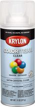 Krylon K05562007 COLORmaxx Acrylic Clear Finish, Satin Crystal Clear, 11 Ounce for Indoor/Outdoor Use