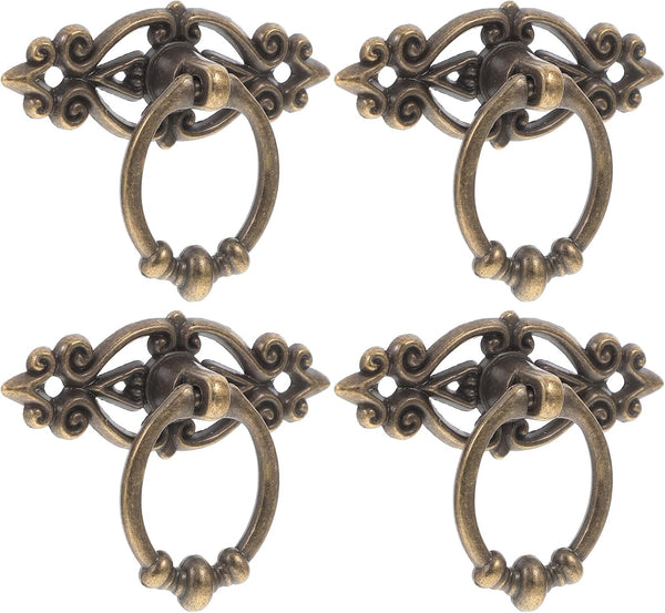 TEHAUX 6pcs Vintage Zinc Alloy Cabinet Pulls Handles, Retro Round Drawer Pulls