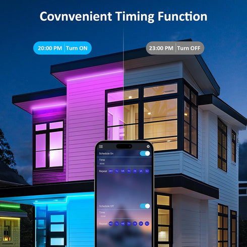 aiicrgb 100FT IP68 Outdoor RGB LED Strip Lights, Music Sync Led Lights with App Control and Remote,Color Changing