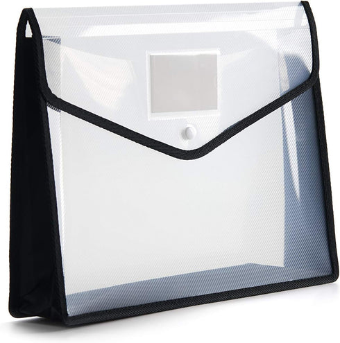 FANWU Plastic File Folder, Poly Envelope, Expanding Document Folder with Snap Button Closure, Legal Size
