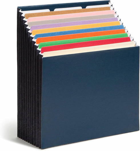 Smead Stadium File, 12 Pockets, Alphabetic/Monthly/Daily, Letter Size, Navy Blue (70211)