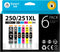Smart Ink Compatible Ink Cartridge Replacement for Canon PIXMA CLI-251XL PGI-250XL (6 Combo Pack; 1PGBK & 1BK/C/M/Y/GY)