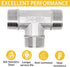 Tee Pipe Fittings 304 Stainless Steel Tee, 3/4" x 3/4" x 3/4" Male NPT Thread Adapter, 1 Pack