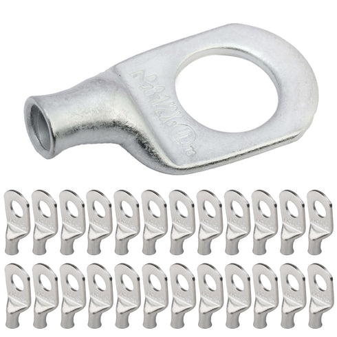 SELTERM 25pcs 8 AWG 1/2" Stud Marine Grade Tinned Copper Battery Cable Lugs, UL Electrical Connectors