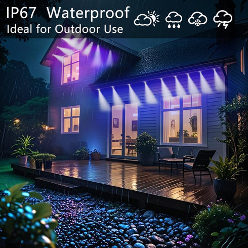 KIKO 100FT Permanent Outdoor Lights,RGB Waterproof Smart LED Eaves Lights with App Remote Control,for Christmas and All