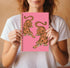Trendy Preppy Hot Pink Tiger Notebook Journal - Pink Aesthetic Notebooks, Pink Composition Notebook, 5.5x8.3