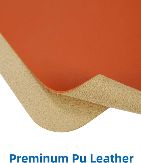 Leather Desk Pad Protector,Mouse Pad,Office Desk Mat, Non-Slip PU Leather Desk Blotter,Large desk mat,Waterproof Keyboard mat for Office/Home/Decor (Orange,35" x 17") by AFIING