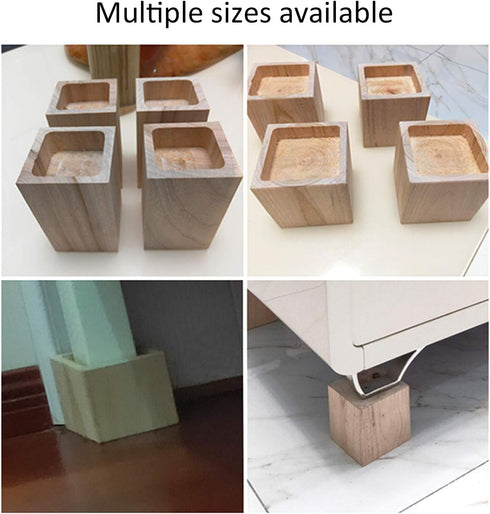 Generic Block,25 Color,4pcs (30cm/11.8in,Slotted 4x4) 10x10 13cm/5.1in) Solid Wood Heightened Slotted Bed Legs,Sofa