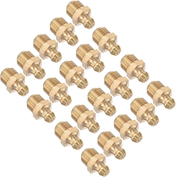 Brass Straight Grease Fitting M10x1mm Metric Hydraulic Grease Nipple - 20 Pieces for Replacing Missing Oil Fitting