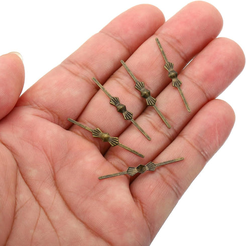 33mm/1.3" 350Pcs PATIKIL Chandelier Bowtie Clips, Copper Chandelier Connectors Clips for Fastening Crystals Parts
