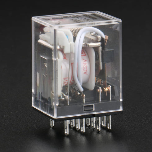 Baomain General Purpose Power Relay HH54PL AC 24V Coil with LED Indicator, Pack of 2