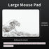 Glass Gaming Mouse Pad, White Kanagawa Hard Mousepad, Professional Large Mouse Mat 410mm*310mm for Improved Precision