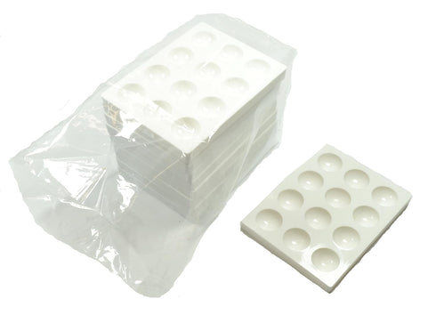 EISCO 10PK Spot Plates, 12 Wells, Premium Hard Plastic, Polyethylene
