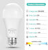 Dusk to Dawn E26 LED Bulbs, 9W (60W Equivalent), 825LM, 2700K Soft White, Auto On/Off, 4-Pack for Outdoor Lighting