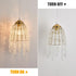 Elegant Plug-In Mini Chandelier - Golden Crystal Pendant Light