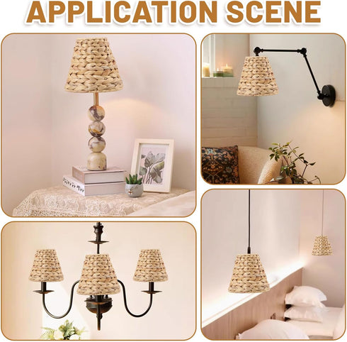 3 Horsetail 1.6 inch PCS Clip-On Chandelier Lamp Shades Cone Lamp Shades Replacement Clip on Lamp Shade for Floor Lamp
