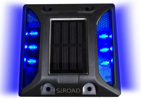Solar Driveway Deck Light, IP68 Waterproof Outdoor Reflectors for Pathway Garden Yard (Blue, 1 Pack)
