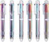 EEOYU 6 Pack Multicolor 0.5mm 6-in-1 Retractable Ballpoint Pens for Office School Supplies, Gift