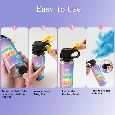 M CRIATIVO MAGNET 4 Pack Set (2 2 Gender Reveal Fire Extinguisher, Biodegradable Color Powder Smoke, Baby Gender Reveal