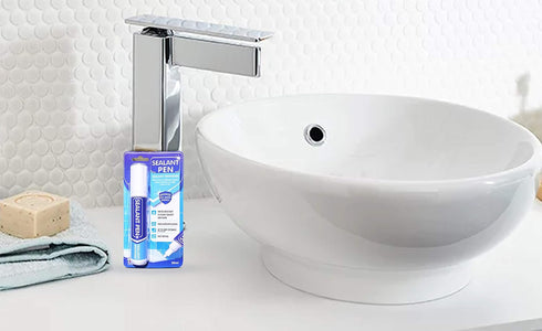 White Caulk Marker, Waterproof Silicone Colorant Paint, Stain Remover for Sink, Kitchen, Shower, Bathroom Tile, White,