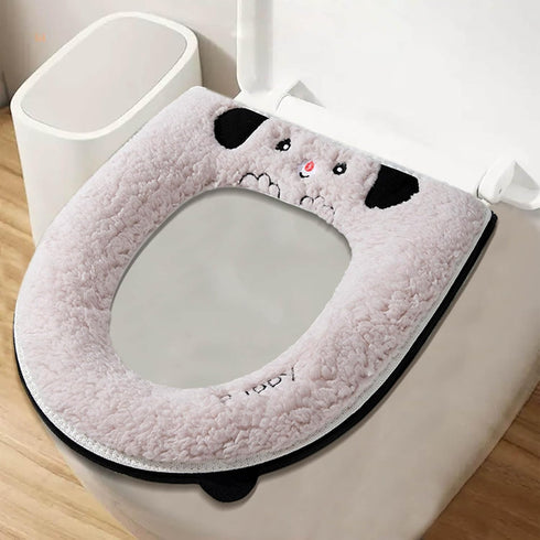 Generic Universal Toilet Seat Cover Pad - Soft Washable Cushion with Handle, Non-Slip Bathroom Mat for Home Use