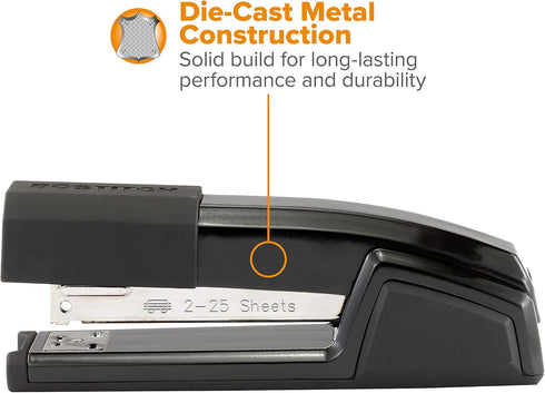 Bostitch Office Epic All Metal 3 in 1 Stapler with Integrated Remover & Staple Storage, Black (B777-BLK) by Bostitch