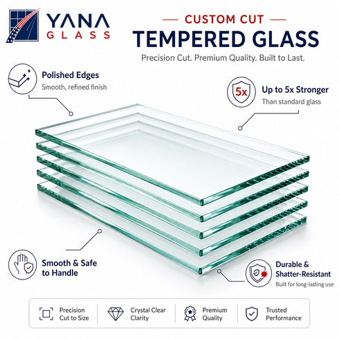 3/16 2-Day YANA Custom Cut to Size Round Glass | Tempered & Annealed | Thick | Table Top, Glass Shelves, Cabinet Door