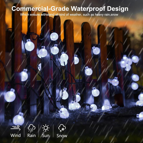 65FT 100LED 8 Joomer Solar String Lights Outdoor, Globe String Lights Lighting Modes, Waterproof Solar Powered Patio