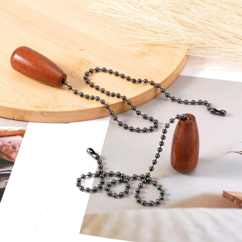 NQEUEPN 2pcs 13 Inch Ceiling Fan Pull Chain Extensions, Ceiling Fan Chain Extenders Wooden Light Pull Chain Extension