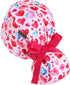 Scrub Caps Women Ponytail Pink Heart Double-Sided Printed Surgical Hat with Buttons