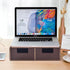 Linen Leather Desk Organizer with Drawers - Mini Stackable Desktop Storage Box for Office Supplies, Home Vanity (Brown)