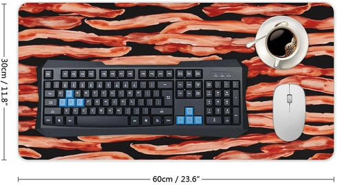 FekiLoot Bacon Pattern Desk Pad Large Office Desk Mat Waterproof Writing Mouse Pad Non-Slip Rubber Mousepad Computer