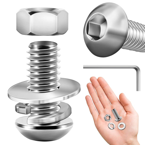 (20Sets) 5/16-18 Bolt x 3/4" Button Head Socket Cap Bolts, 304 Stainless Steel Coarse Thread by Mywish
