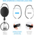 Teskyer 5 Pack Badge Holders - Retractable Badge Reel with Carabiner Clip and Key Ring for ID Cards