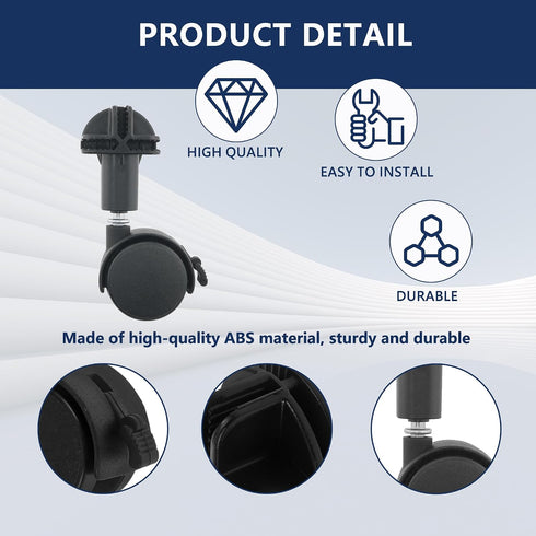 RiseDirectly 360 4 Degree Black Caster Wheels Pcs Cat Cage Casters Spinner Wheels Smooth Plastic Rolling Wheel