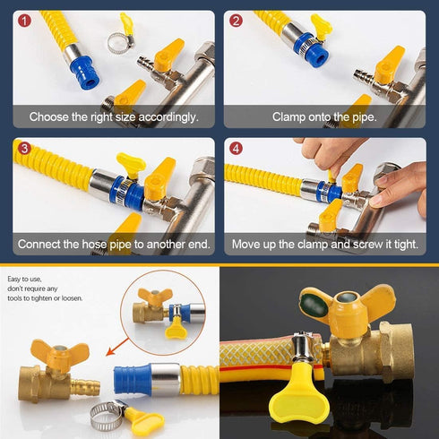 15-Pack Mixed Pack Yellow Stainless Steel Hose Clamps, Adjustable Thumb Screw Key Type Clamps for Plumbing