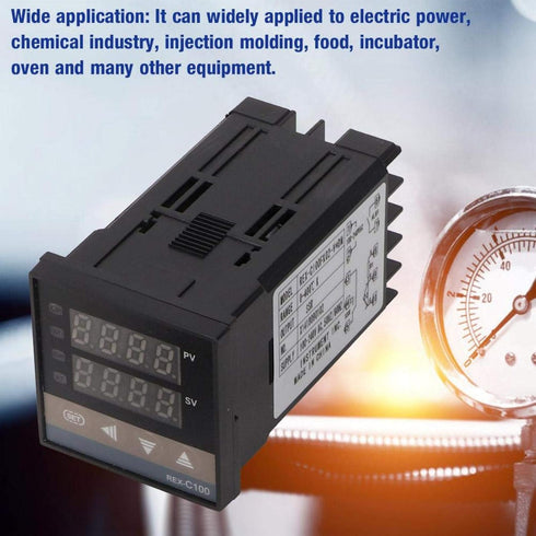 Oumefar 0 to 400°C PID Digital Temperature Controller Thermostat Kit REX-C100FK02-V*DN Thermocouple Thermostat AC110V-240V Max25A SSR K Thermocouple Sensor