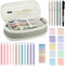 Jutom 39 Pcs Aesthetic Book Annotation Kit, Pencil Case Bag with Highlighter Gel Pen, Sticky Notes, Bible Study Supplies