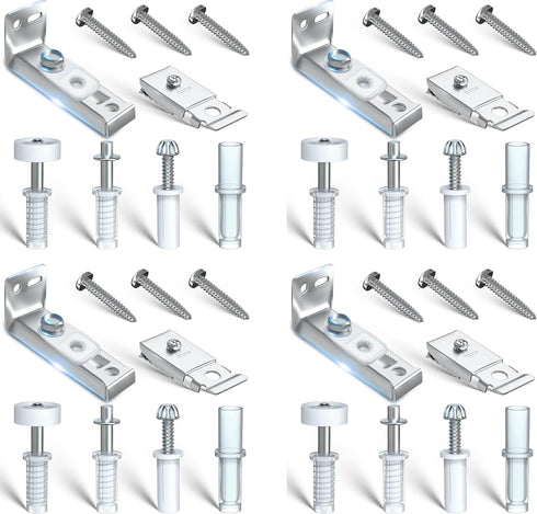 Bifold Door Hardware Repair Kit - 4 Packs Replacement Parts for Bi-fold Sliding Closet Doors, Includes Top & Bottom