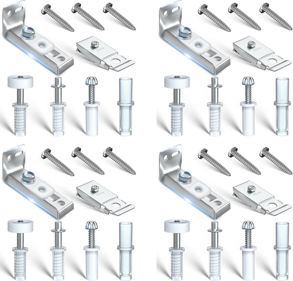 Bifold Door Hardware Repair Kit - 4 Packs Replacement Parts for Bi-fold Sliding Closet Doors, Includes Top & Bottom