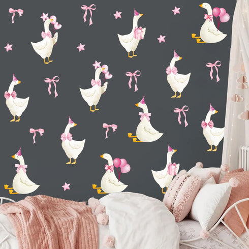 Goose Wall Stickers Watercolor Geese Wall Decals Goose Birthday Decorations Peel and Stick Boho Nursery Wall