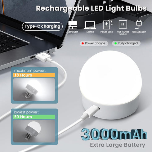 Ovyiech Bulbs 15 Bulbs dimmable Bulb Sconce,2 Pack Rechargeable Battery Operated Light with Remote Control,Timer
