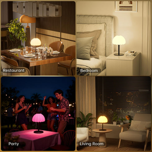 BYSYGLOBE Dimmable 4 Touch Bedside Table lamp, RGB Mode Small Lamp for Bedroom, Pull Chain Table Lamps with Light