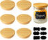 JINUYYNA Natural Bamboo 6 Pack Oui Yogurt Jar Lids with Silicone Sealing Rings