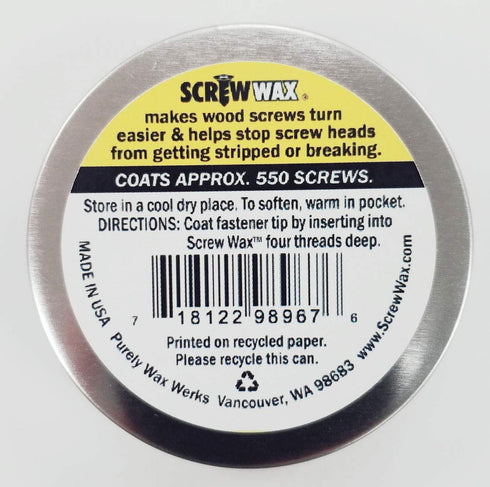 Cooper Stairworks Recommended Screw Wax Premium Wood Screw Lubricant for Zipbolt Products