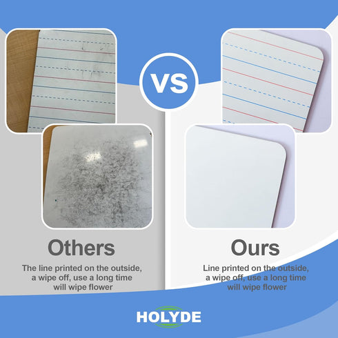 Dry Erase Boards for Kids 25 Pack, Double Sided Small Whiteboard with Lines for Students, 9"x12" Mini Boards