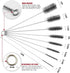 16 Inch Extra Long Pipe Cleaning Brush Set, Stainless Steel Bristles, 8 Piece Variety Pack for Auto Parts, Bottles,