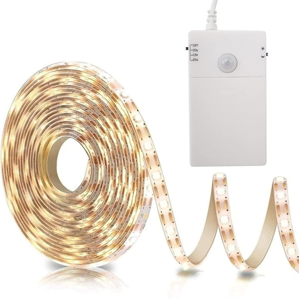 echosari Battery Operated Motion Sensor Cabinet Strip Lights, 9.8Ft 90 LED Under