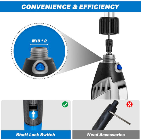 Flexible Shaft Rotary Tool Attachment, Keyless Chuck 1/32 to 1/8 , 36 Long Cable for Engraving and Polishing