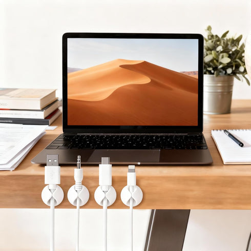 Ortarco 4 Pack Cord Cable Organizer Clips, Charging Wire Cable Holder With Power Strip Holder for Desk Nightstand Phone